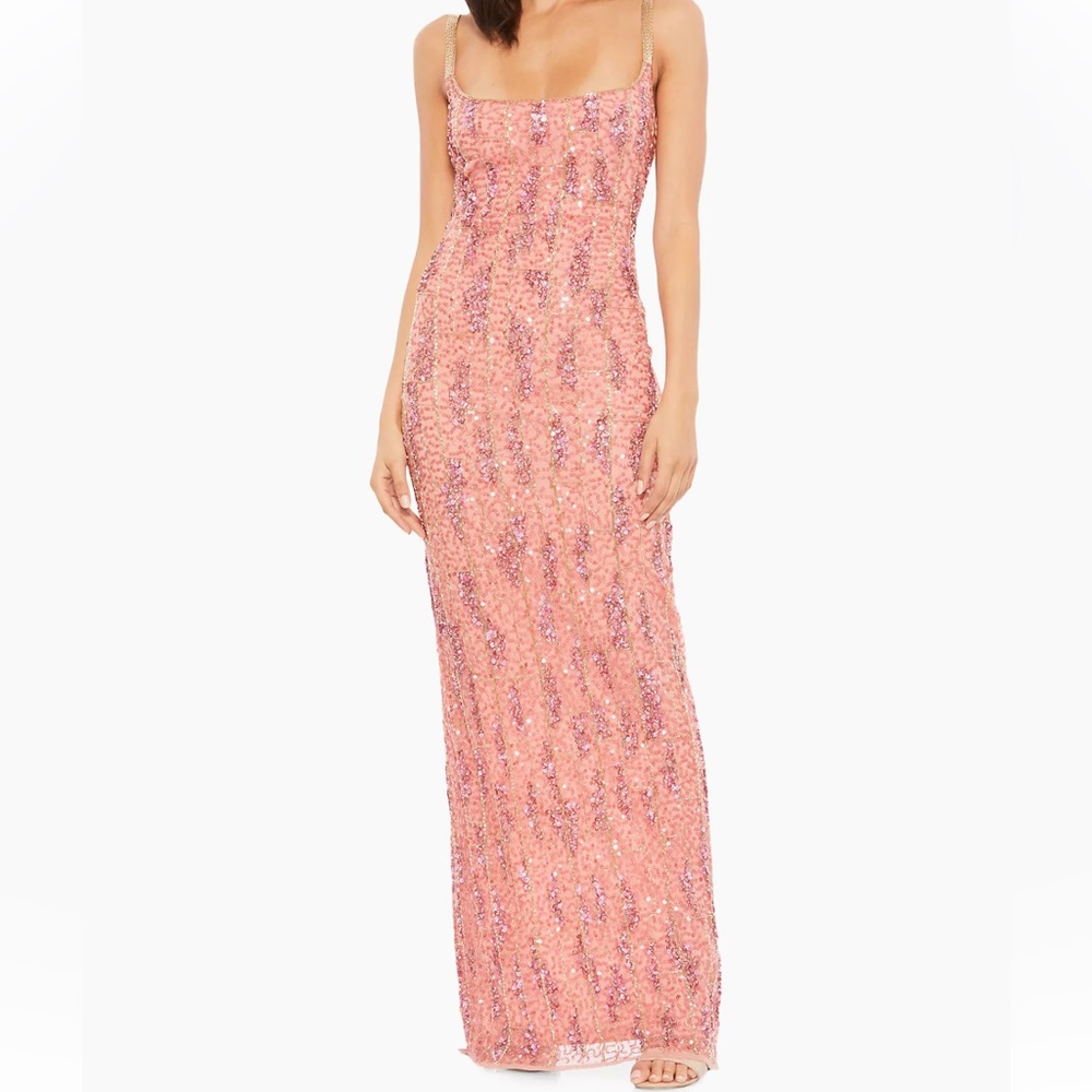 Mac Duggal Pink Sequin Embellished Gown for Weddings
